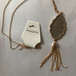 Long, sparkly necklace